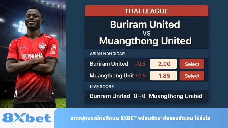 แทงฟุตบอลไทยลีกบน 8XBET พร้อมอัตราต่อรองชัดเจน โปร่งใส